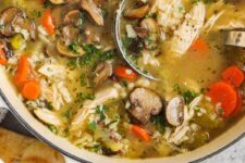 Rooster and Mushroom Soup
